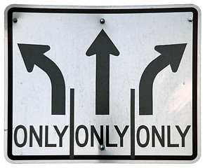 Image showing Left/Straight/Right Turn Lanes