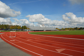 Image showing Track with hurdle