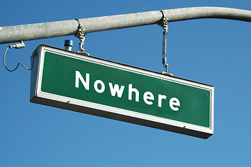 Image showing Nowhere sign