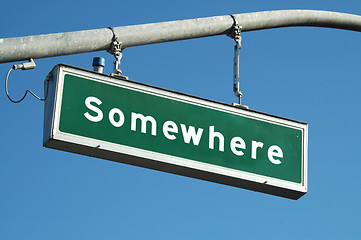 Image showing Somewhere sign