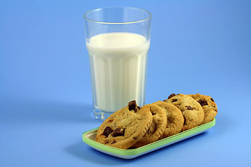 Image showing Cookies and milk