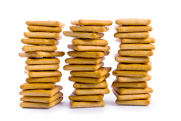 Image showing three stacks of cookies