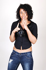 Image showing Young girl with camera.