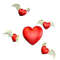 Image showing flying hearts 