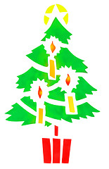 Image showing Stencil Stylized Christmas Tree