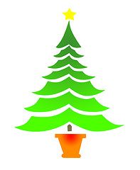 Image showing Simple Christmas Tree with Star