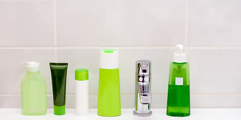 Image showing Green vials