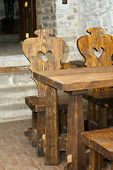 Image showing Wooden table and chairs