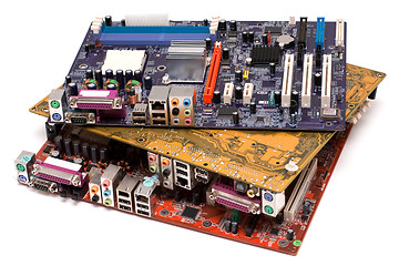 Image showing Three motherboards