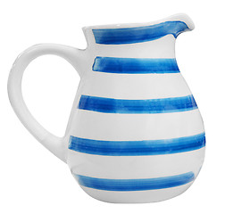 Image showing Blue Striped Milk Jug