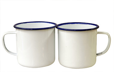 Image showing Two Enamel Mugs