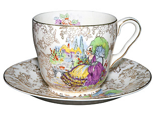 Image showing Antique Cup and Saucer