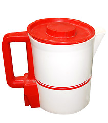 Image showing Red and White Electric Jug 