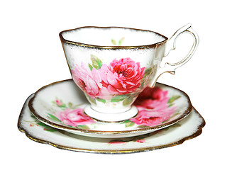 Image showing Floral Cup, Saucer and Plate