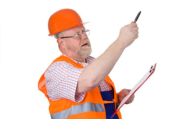 Image showing Construction engineer giving instructions