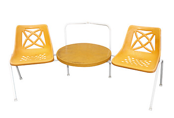 Image showing Yellow Picnic Table 