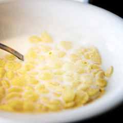 Image showing Milk and cornflakes