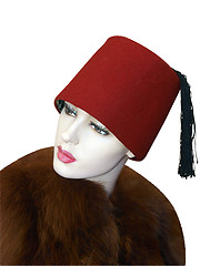 Image showing Female Mannequin Wearing a Fez 