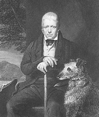 Image showing Old man and his dog