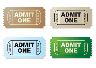 Image showing admit one ticket set