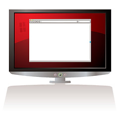 Image showing LCD red web browser monitor