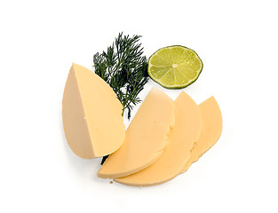 Image showing Cheese with dill and lime