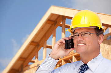 Image showing Contractor in Hardhat at Construction Site