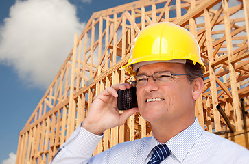 Image showing Contractor in Hardhat at Construction Site