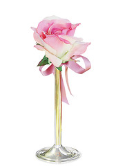 Image showing Single Silk Rose in Vase 