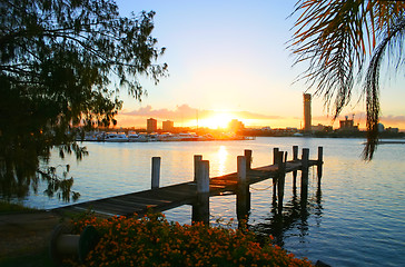 Image showing Sunset Over Broadwater