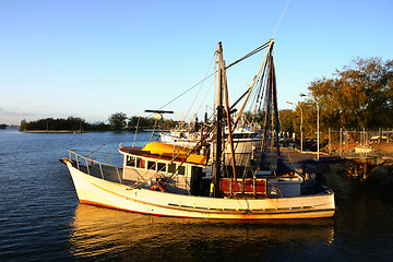 Image showing Trawlers At Sunset