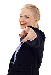 Image showing woman pointing to you