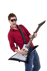 Image showing young musician screaming 