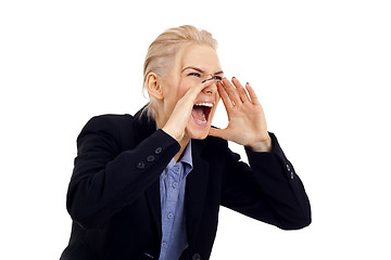 Image showing businesswoman screaming