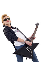 Image showing  lovely girl with guitar