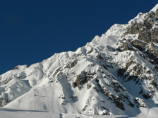 Image showing Skitracks at new snow