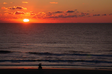 Image showing Walking the sunset