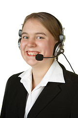 Image showing call center worker on white