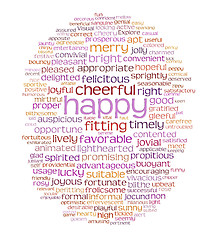 Image showing happy cheerful word cloud