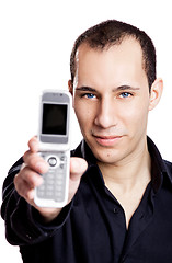 Image showing Showing a cellphone