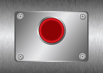 Image showing silver red metal button