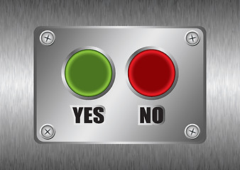 Image showing yes no metal button