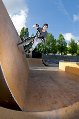 Image showing BMX Bike Stunt Wall Ride