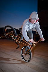 Image showing Bmx training at night