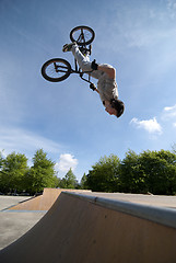 Image showing BMX Bike Stunt Back Flip