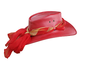 Image showing Red Leather Hat