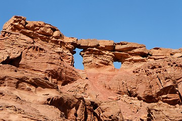 Image showing Scenic weathered orange rock in stone desert