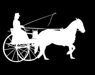 Image showing Silhouette of Horse and Buggy