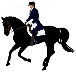Image showing Silhouette of a Dressage Horse