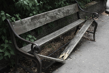 Image showing Broken bench